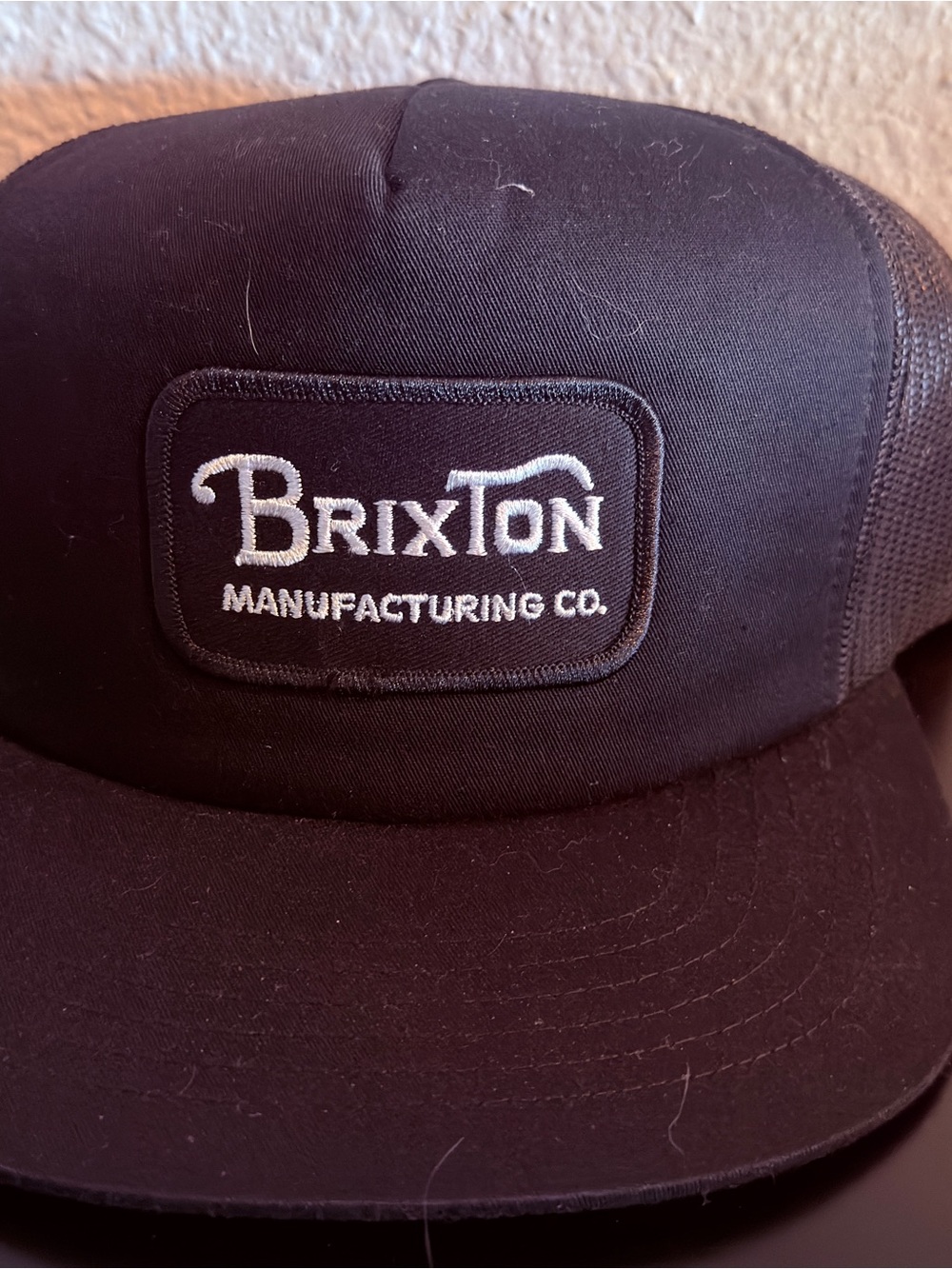 Brixton Black Mesh Trucker Hat with White Patch Logo
